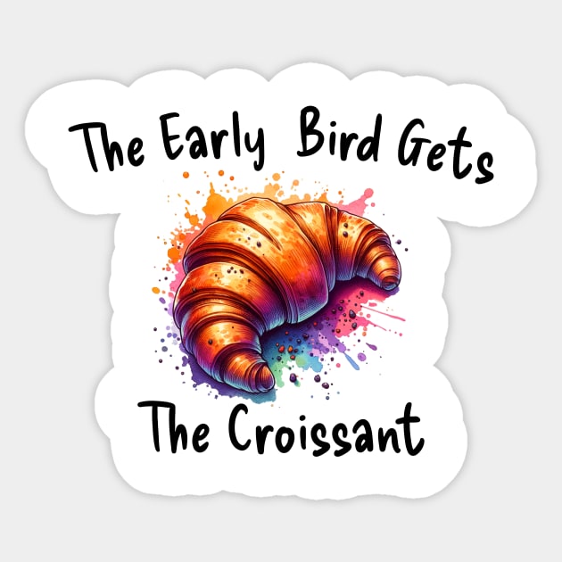 Croissant French Art Baking Coffee Chocolate Sweet Butter Bird Sticker by Flowering Away